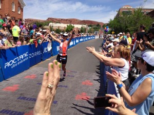 Me finishing Ironman St. George US Pro Championships 70.3 2013.  I felt no pressure.  I loved my training!  I loved the race!  I qualified once for World Championships without giving it any thought :)